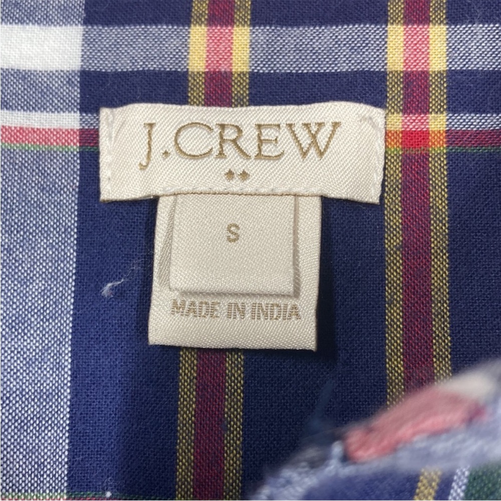 J. Crew Red White Blue Green Plaid Short Sleeve Dress Women's Size Small - Picture 5 of 7